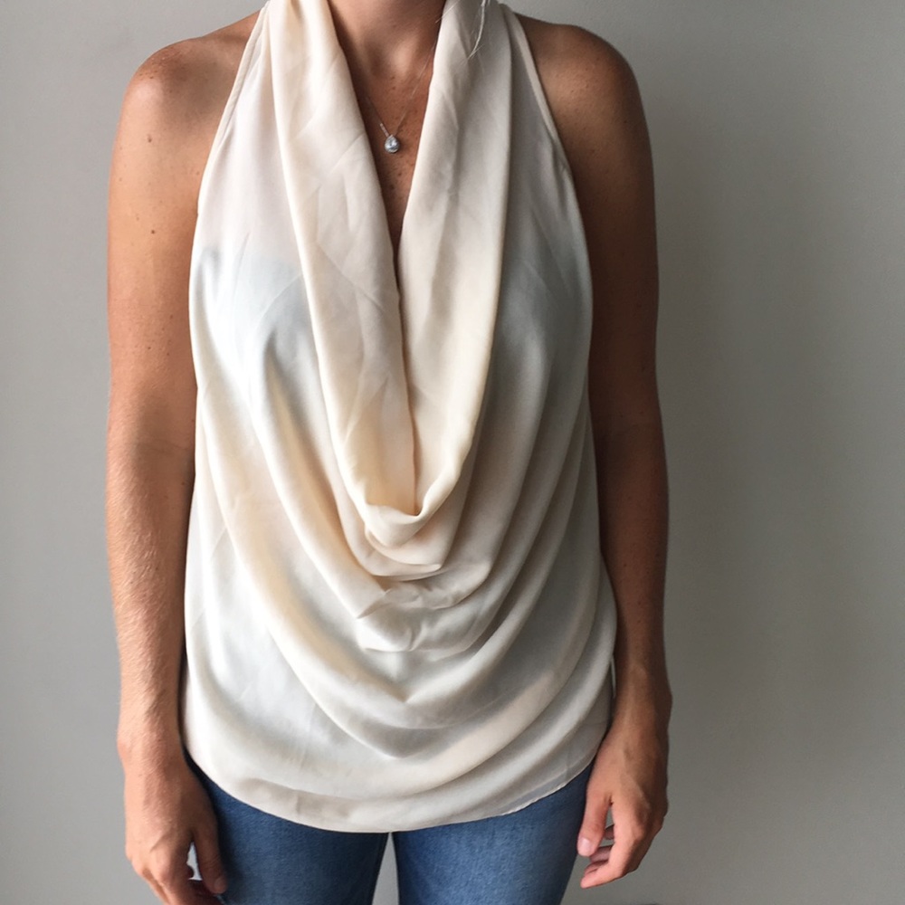 Cream Cowl Neck Tank